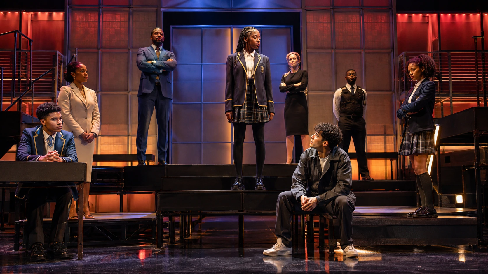 A live-theatre image used to connect historical and theatrical context to practical staging choices.