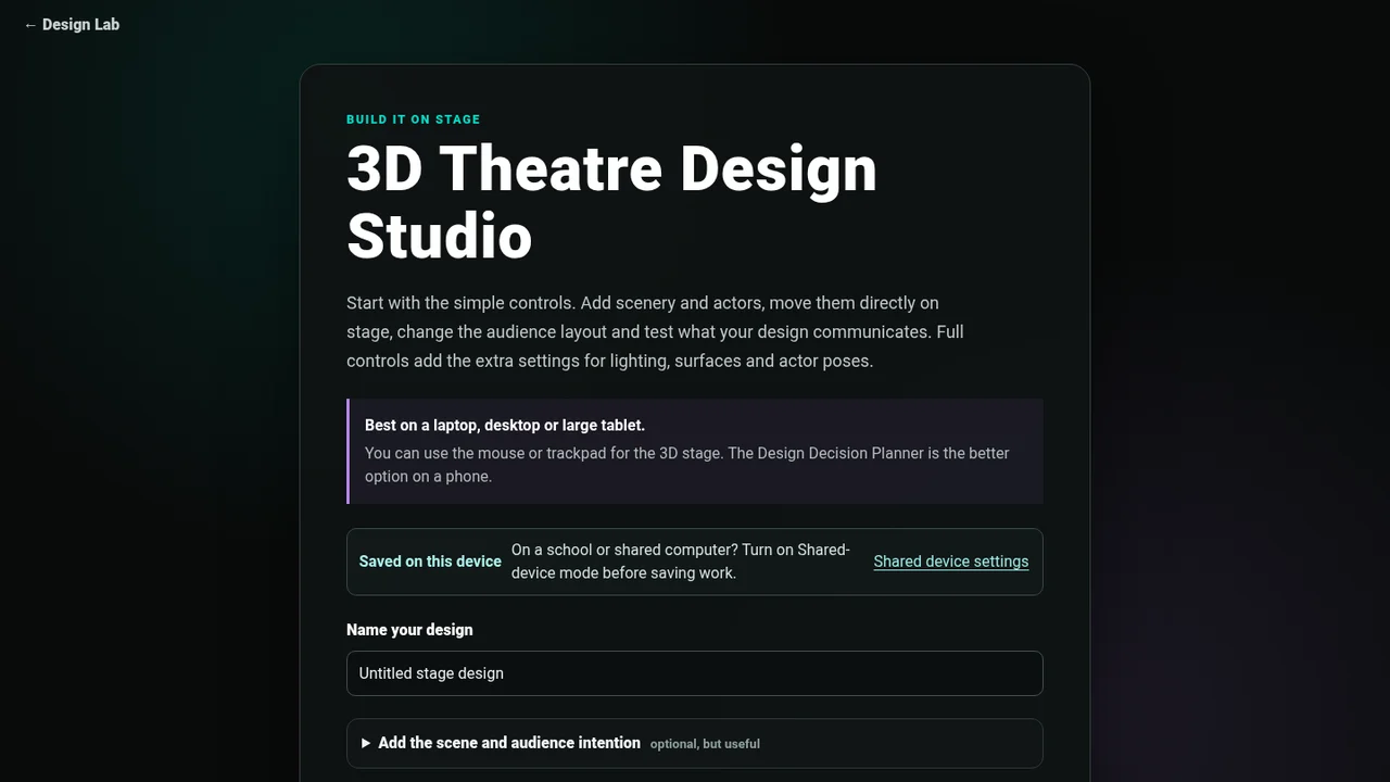 The Production Studio start screen for choosing a set-text project or production brief.